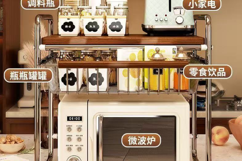 【微波炉置物架推荐！】用了它厨房再也不乱了！大容量！