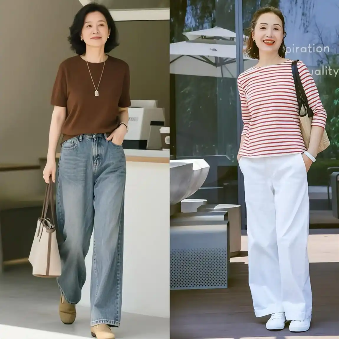 50岁女人赢在气质，夏日穿搭牢记3个原则，减龄利落又高级