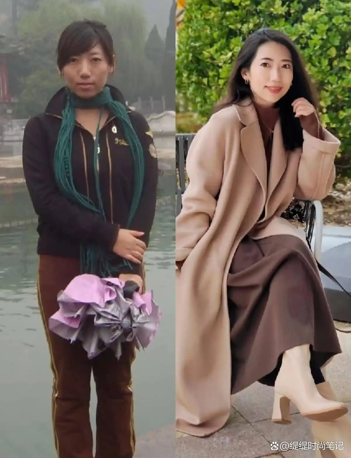 浏览了那位42岁博主前后穿搭的对比才知道，女人有没有放任形象，差别太大了