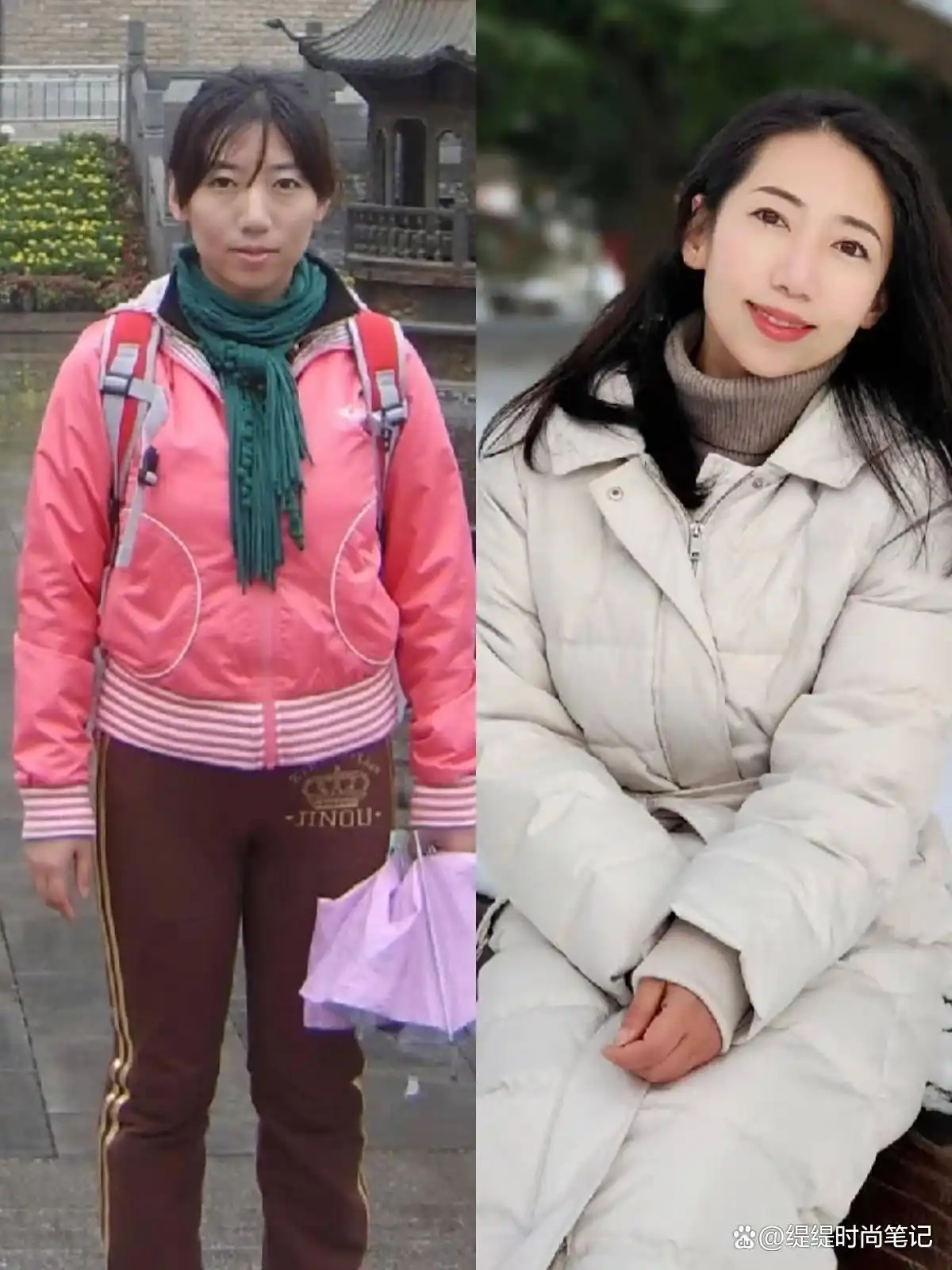 浏览了那位42岁博主前后穿搭的对比才知道，女人有没有放任形象，差别太大了