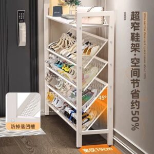 👟斜放式多层鞋架｜玄关扩容神器，大容量收纳不占地✨